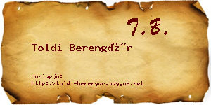 Toldi Berengár névjegykártya